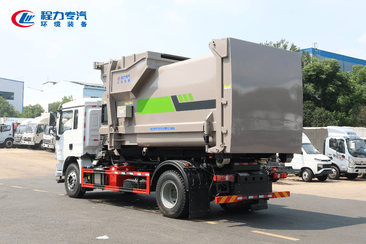陜汽德龍L3000勾臂垃圾車(chē)